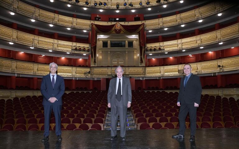 Ignacio García-Belenguer (director general del Teatro Real, Gregorio Marañón (presidente del Teatro Real), Joan Matabosch (director artístico del Teatro Real)