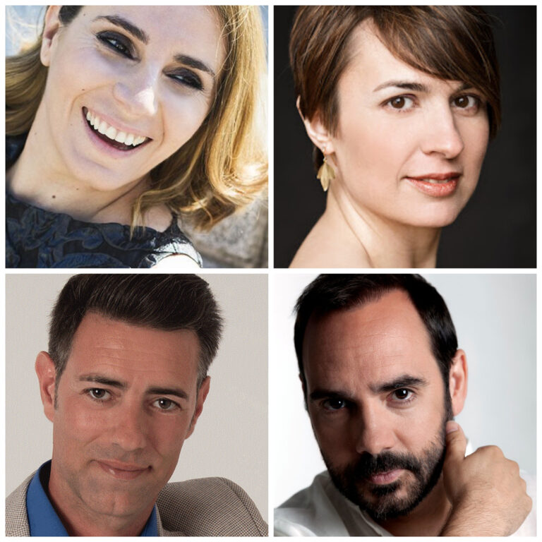 De izquierda a derecha y de arriba abajo: Sabina Puértolas, Maite Beaumont, José Luis Sola y Rubén Fernández Aguirre