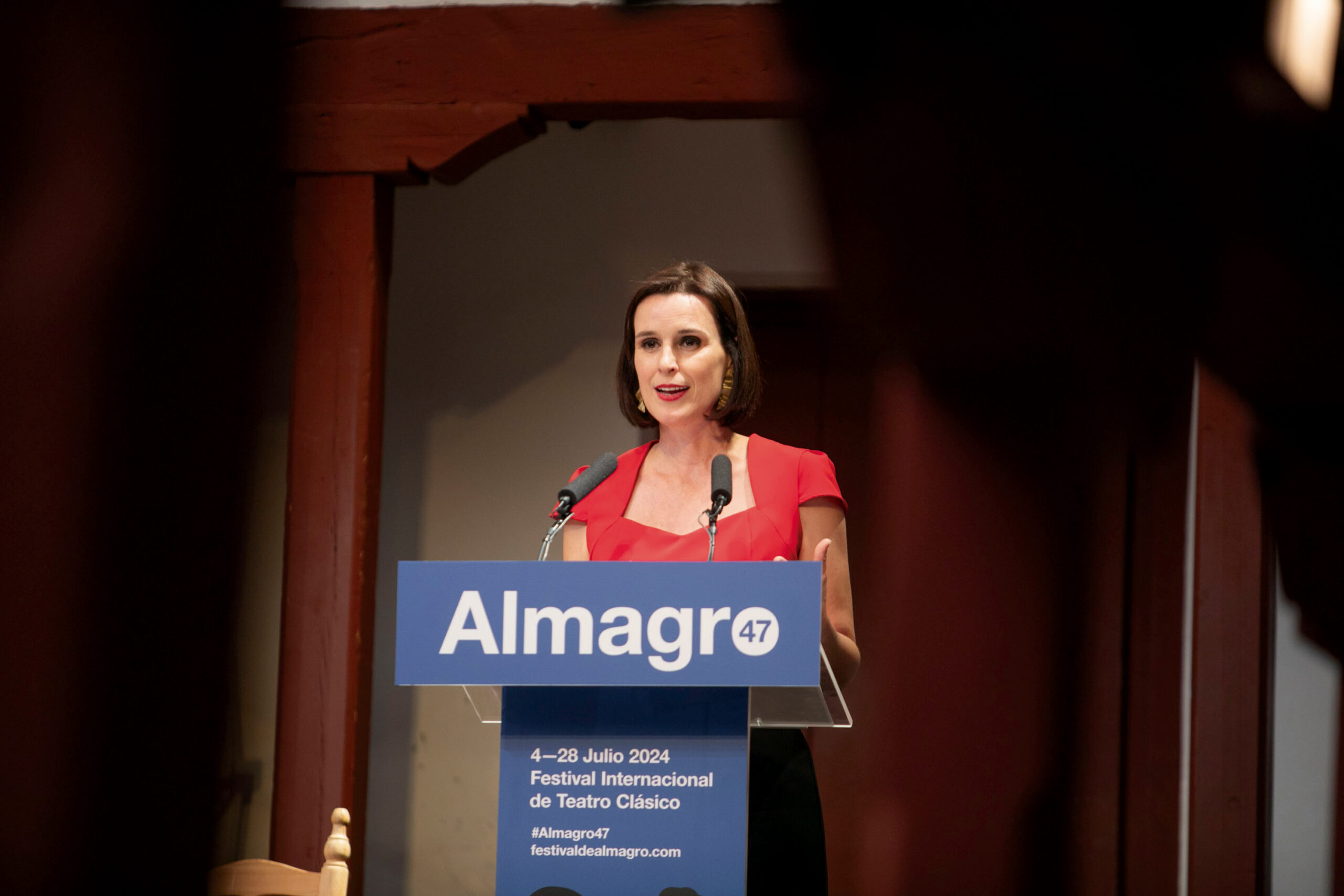 Irene Pardo en la presentación de esta edición en el Corral de Comedias de Almagro