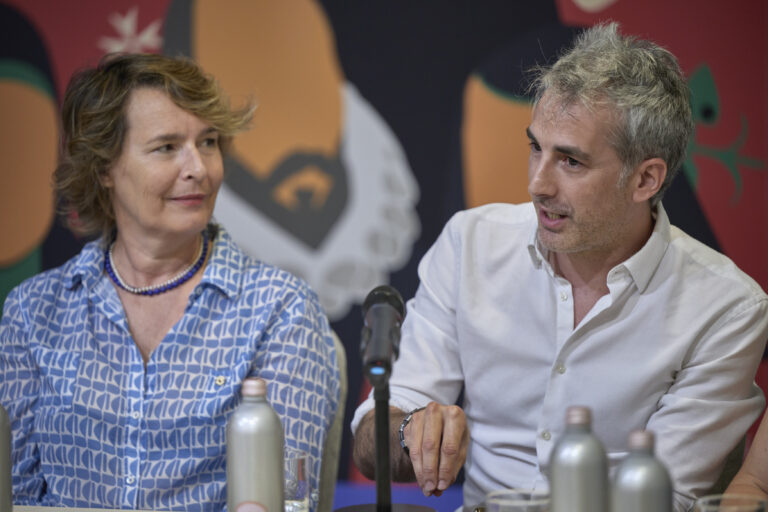 Natalia Menéndez y Jorge Torres durante la presentación del espectáculo en Almagro
