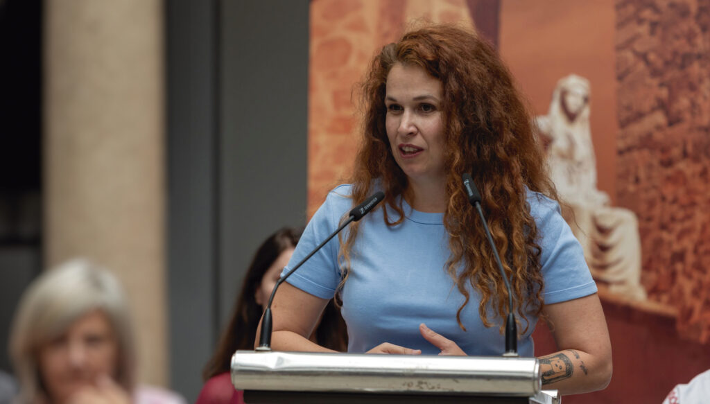 Carlota Ferrer durante la rueda de prensa en Mérida de la obra 'Tiresias'