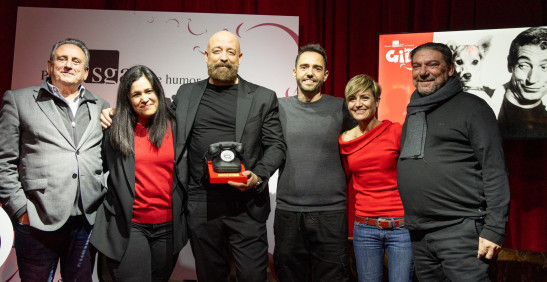 Juan José Solana (Fundación SGAE), Malena Gila, Goyo Jiménez, David Guapo, Sara Escudero y Antoonio Onetti (SGAE)